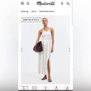 *Brand new with tags* Madewell Column Maxi Skirt in 100% Linen